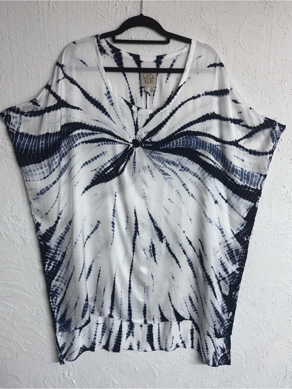Chaser Sunburst Tie Dye Pattern Kaftan Top Oversized Boho Tunic Beach Cover Up